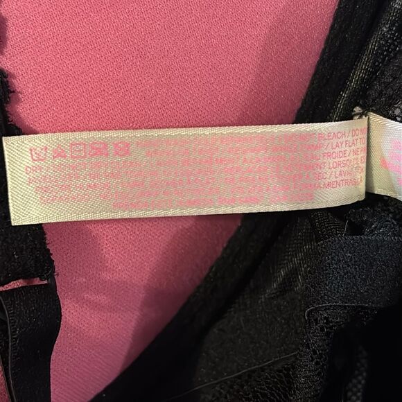 PINK Victoria's Secret Black Lace Underwire Bralette. Sz medium. - Picture 10 of 11